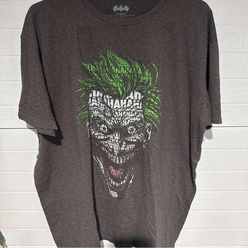 Men’s 3XL Batman Joker Graphic T-Shirt - GRAY